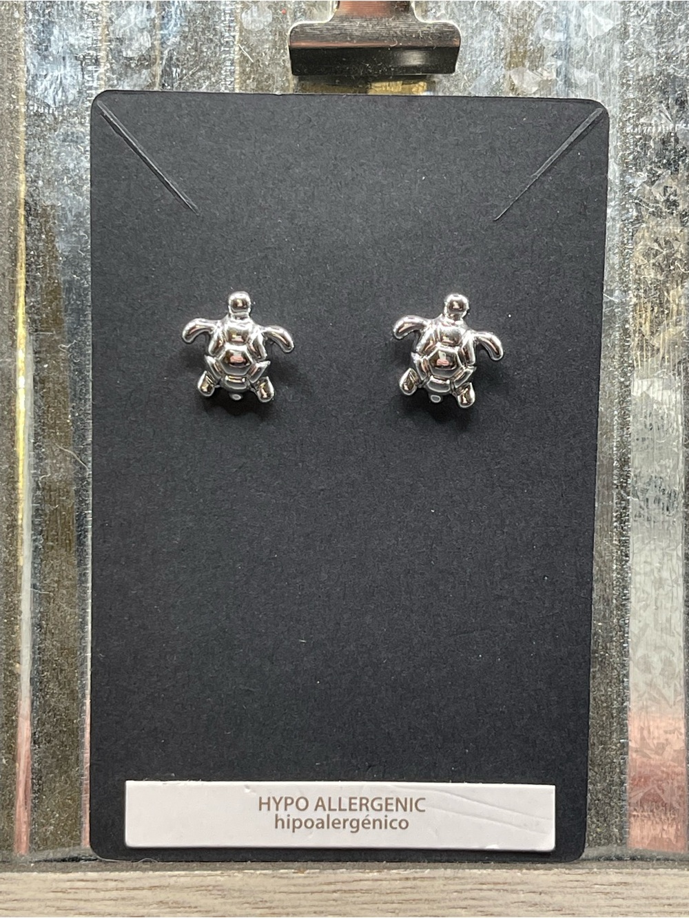 Silver Turtle Stud Earrings - Hypoallergenic